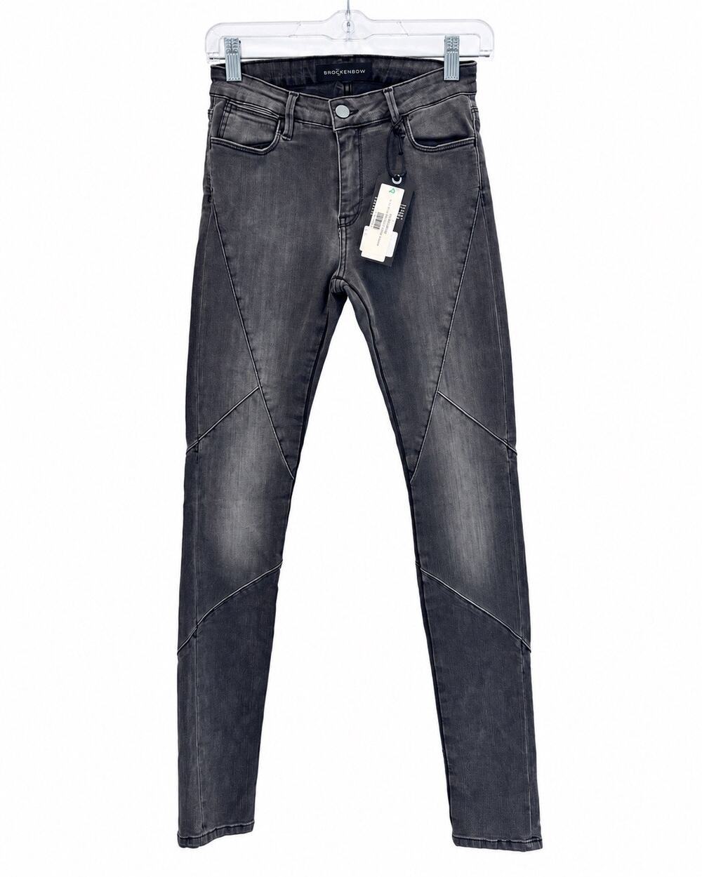 Brockenbow Macda Medium Grey Puzzle Skinny Jeans Size 25 NWT